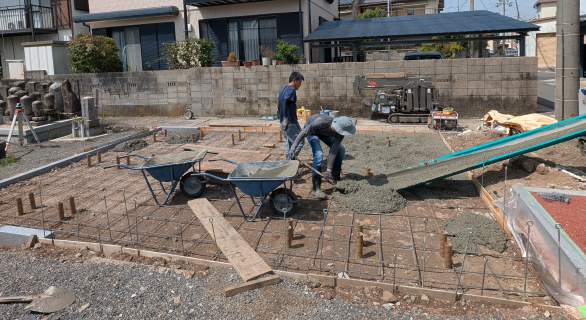 5.配筋と基礎コンクリート打設