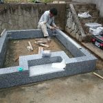 大垣市 安楽寺様で新しい墓石の建立、外柵設置工事