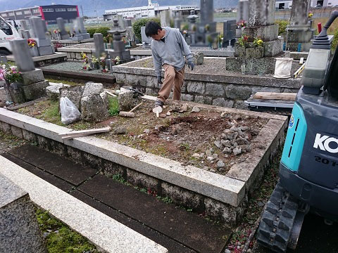 養老町で墓石リフォーム工事、墓石解体。三重県よりご来店