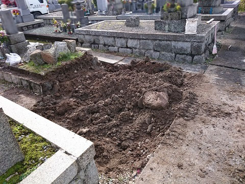 養老町で墓石リフォーム工事、墓石解体。三重県よりご来店