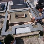 美濃加茂市で新しい墓石の外柵工事