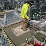 美濃加茂市で新しいお墓の建立工事、基礎工事