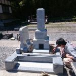 大垣市 国分寺様で新しい墓石の建立工事