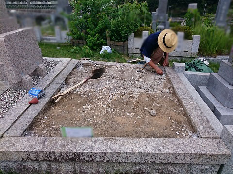名古屋市 八事霊園で墓石リフォーム工事、解体工事