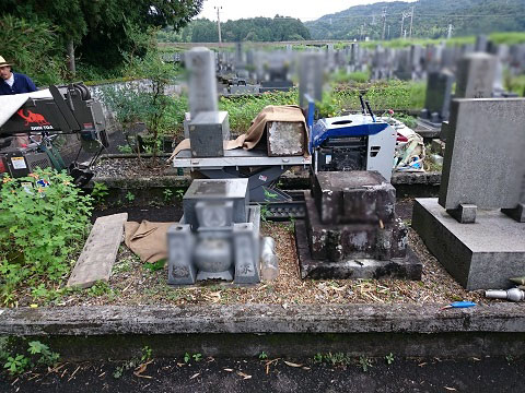 大垣市青野霊園で墓石リフォーム工事、解体工事