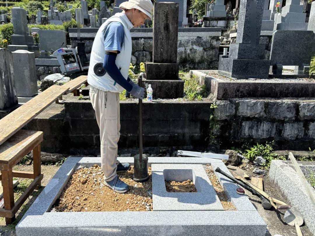 大垣市勝山北墓地　お墓のリフォーム　③墓石再建立