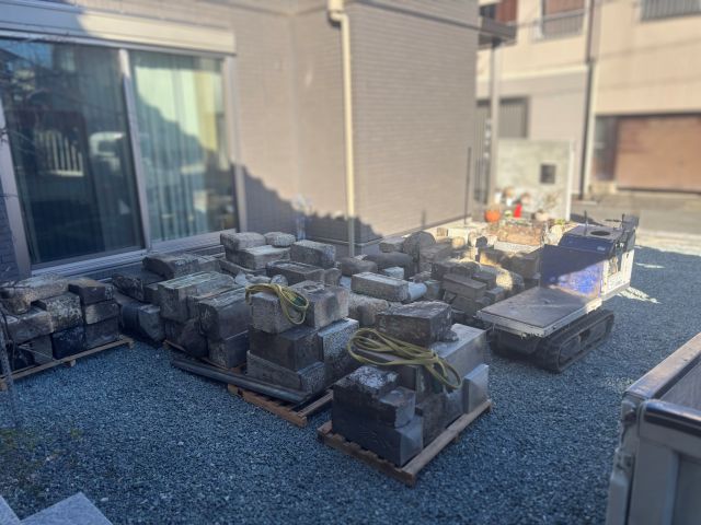 桑名市佛眼院永代供養墓工事④無縁塚解体