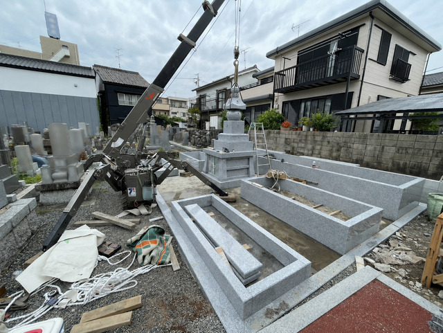 桑名市佛眼院　永代供養墓工事　㊳合祀塔設置