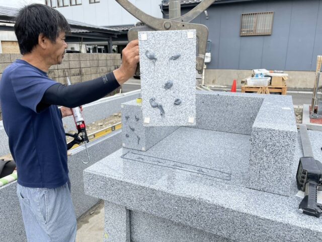 桑名市佛眼院　永代供養墓工事　㊳合祀塔設置