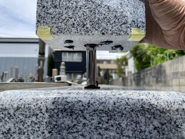 桑名市佛眼院　永代供養墓工事　㊴霊標設置