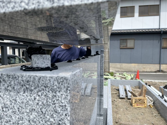 桑名市佛眼院　永代供養墓工事　㊴霊標設置