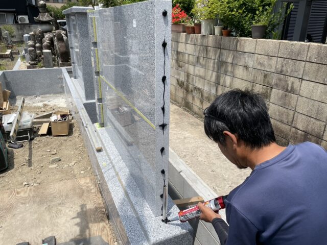 桑名市佛眼院　永代供養墓工事　㊵霊標設置